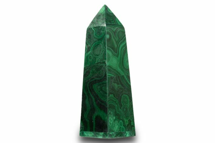 Tall Polished Malachite Obelisk - DR Congo #321149